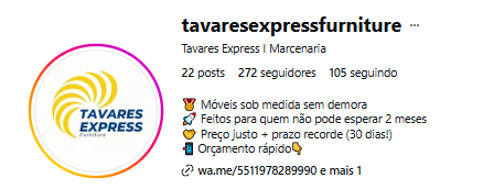 Perfil @tavaresexpressfurniture — Tavares Express, marcenaria